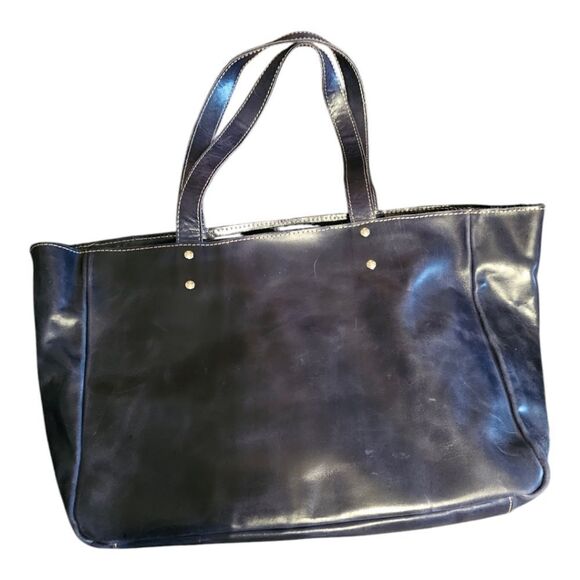 UE UNOETH Blue‎ Leather Large Tote Bag - Picture 3 of 11